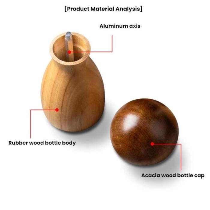 Mushroom Shaped Pepper Grinder Wooden Kitchen Grinding Tool, Spec: Double+Base