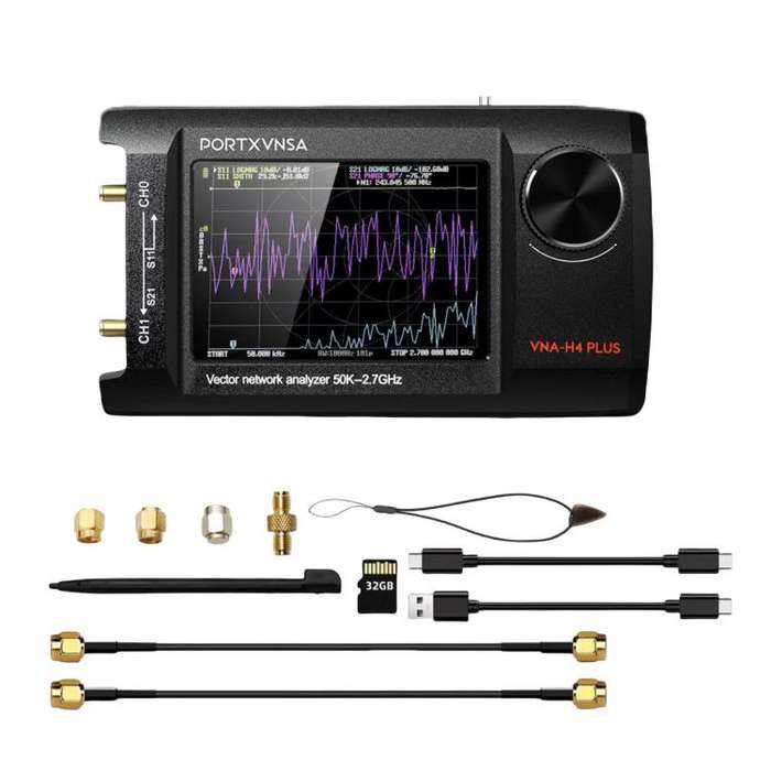 PORTXVNSA VNA-H4 Plus 4 inch IPS Screen Portable Handheld Vector Antenna Analyzer MF HF VHF UHF, ...
