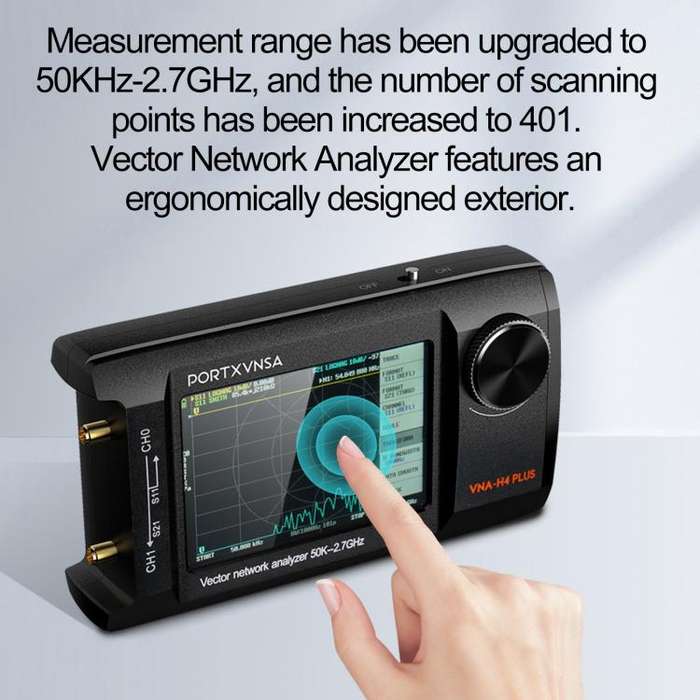 PORTXVNSA VNA-H4 Plus 4 inch IPS Screen Portable Handheld Vector Antenna Analyzer MF HF VHF UHF, ...