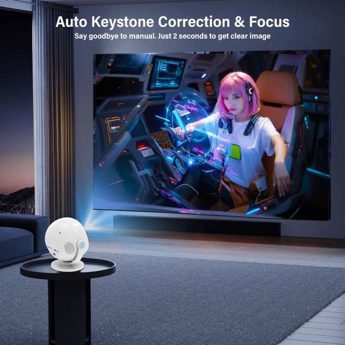 5G Dual-Band 4K High-Definition Intelligent Ball Android Projector(US Plug)