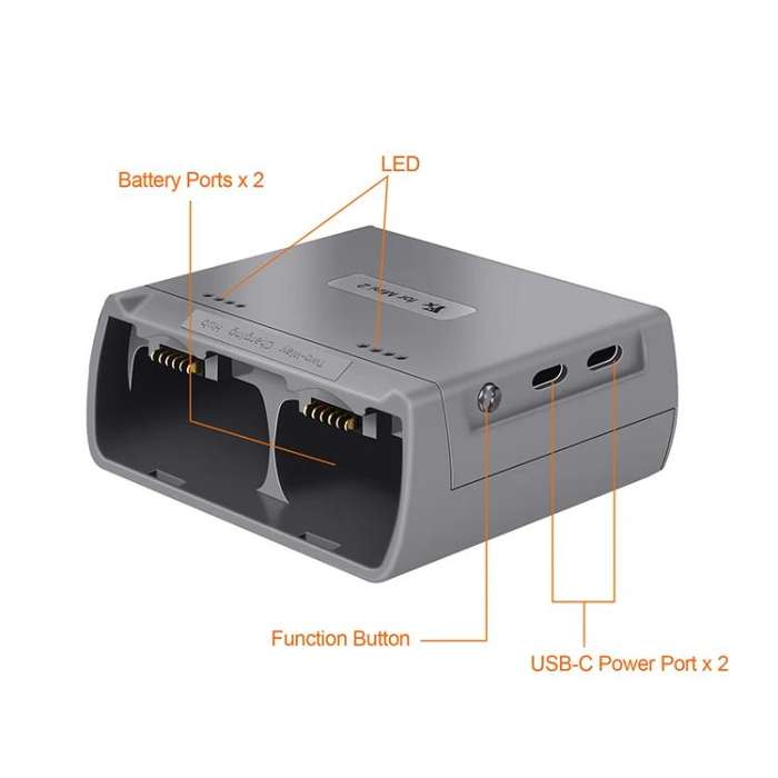 For DJI Mini 2 SE/Mini 2/Mini 4K YX Charger 2-way Battery Charging Hub(Gray)