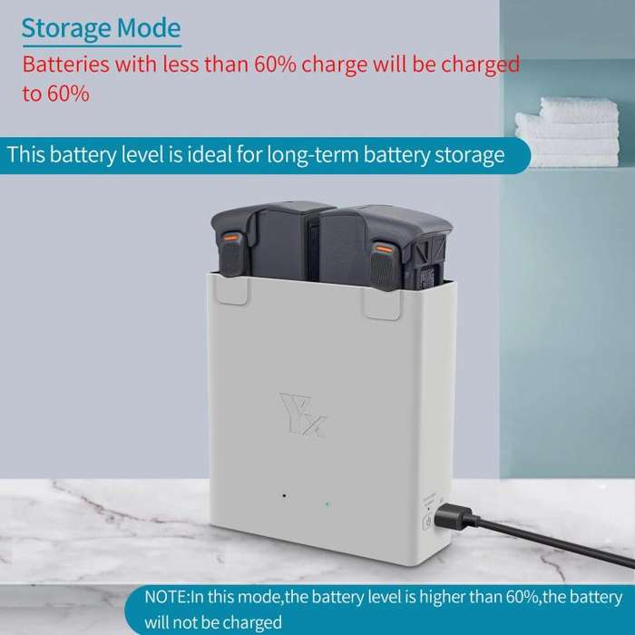 For DJI Avata 2 YX Dual-Channel Battery Charging Hub Smart Maintenance Station(Gray)