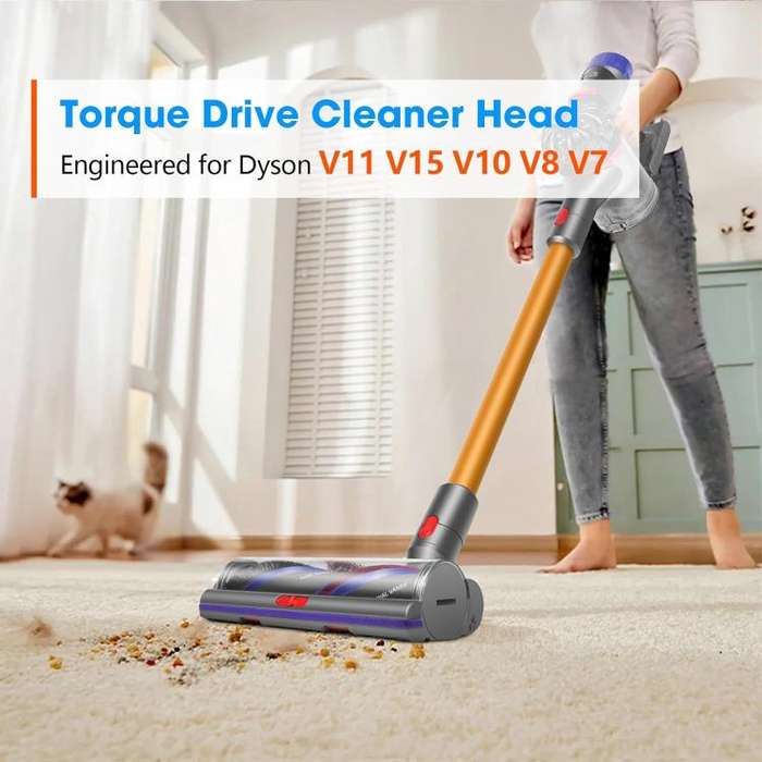 100W High-Torque Brush Head For Dyson V7/V8/V10/V11/V15 Vacuum Cleaner Adjustable Suction Power
