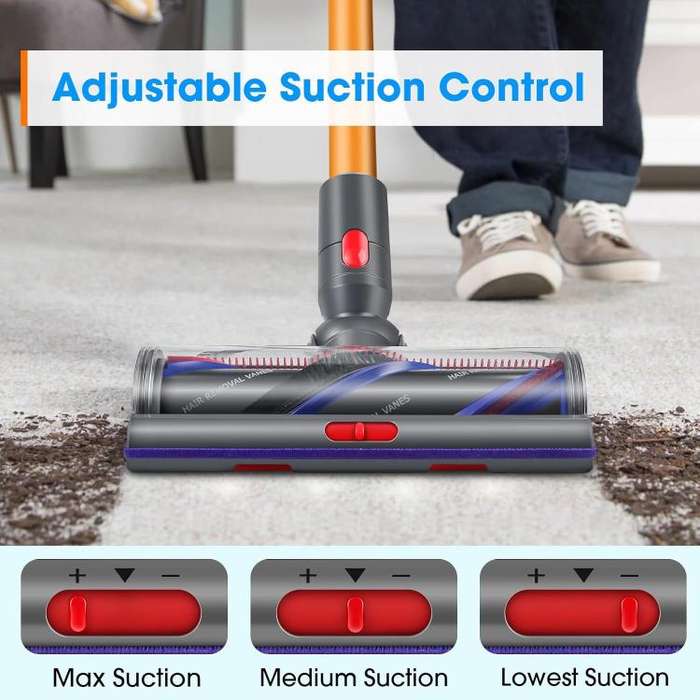 100W High-Torque Brush Head For Dyson V7/V8/V10/V11/V15 Vacuum Cleaner Adjustable Suction Power