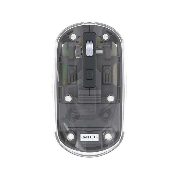 IMICE T400 4 Keys 1600DPI Dual-Mode Mouse Transparent Bluetooth Charging Wireless Silent Mice(Gray)