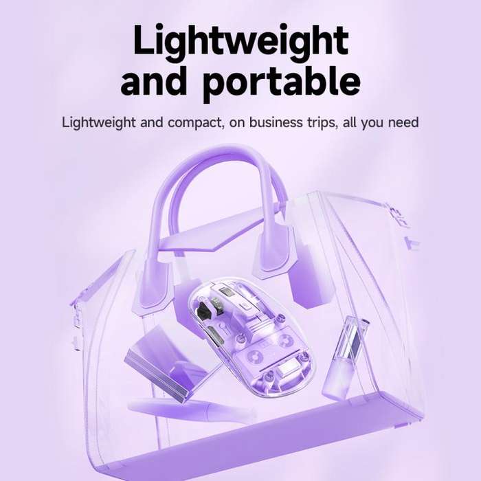 IMICE T400 4 Keys 1600DPI Dual-Mode Mouse Transparent Bluetooth Charging Wireless Silent Mice(Gray)