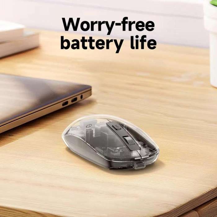 IMICE T400 4 Keys 1600DPI Dual-Mode Mouse Transparent Bluetooth Charging Wireless Silent Mice(Gray)