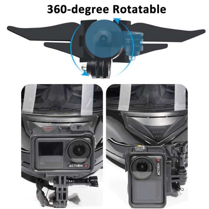 360-degree Rotatable Helmet Chin Mount for GoPro HERO/Insta360/DJI Osmo Action POV Camera Mount