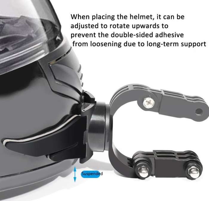 360-degree Rotatable Helmet Chin Mount for GoPro HERO/Insta360/DJI Osmo Action POV Camera Mount