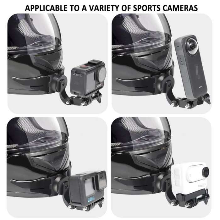 360-degree Rotatable Helmet Chin Mount for GoPro HERO/Insta360/DJI Osmo Action POV Camera Mount