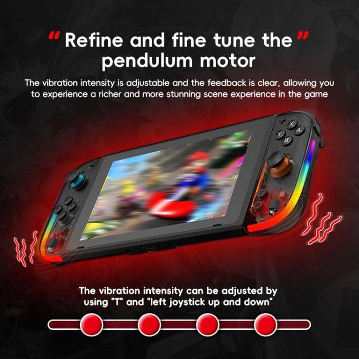 For Nintendo Switch JOY-05 Split Controllers TMR Hall Effect Joysticks, 6-Axis Motion & RGB Light...