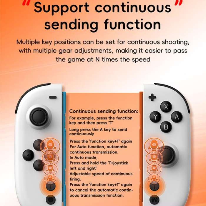 For Nintendo Switch JOY-05 Split Controllers TMR Hall Effect Joysticks, 6-Axis Motion & RGB Light...