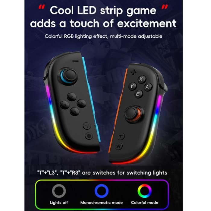 For Nintendo Switch JOY-05 Split Controllers TMR Hall Effect Joysticks, 6-Axis Motion & RGB Light...