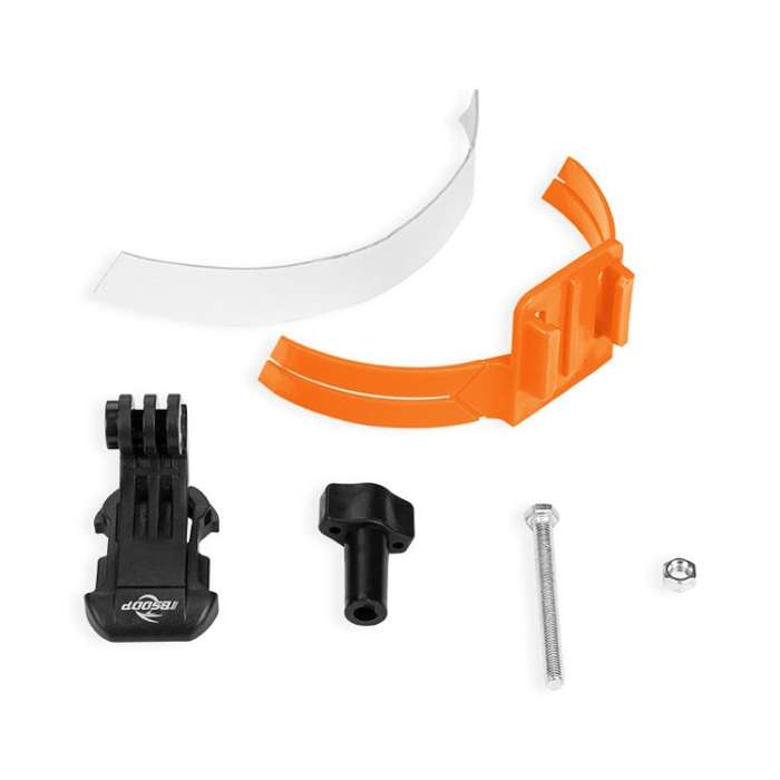 BSDDP Universal Motorcycle Helmet Mount for Action Cameras Fits Curved/Flat Surfaces(Orange)