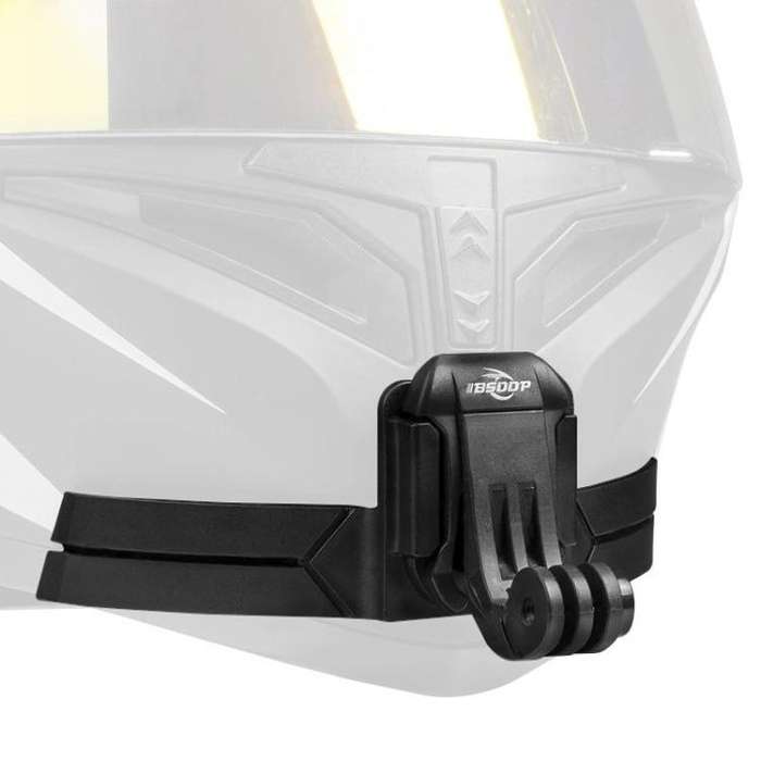 BSDDP Universal Motorcycle Helmet Mount for Action Cameras Fits Curved/Flat Surfaces(Black)