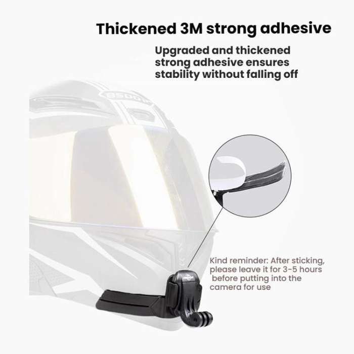 BSDDP Universal Motorcycle Helmet Mount for Action Cameras Fits Curved/Flat Surfaces(Black)