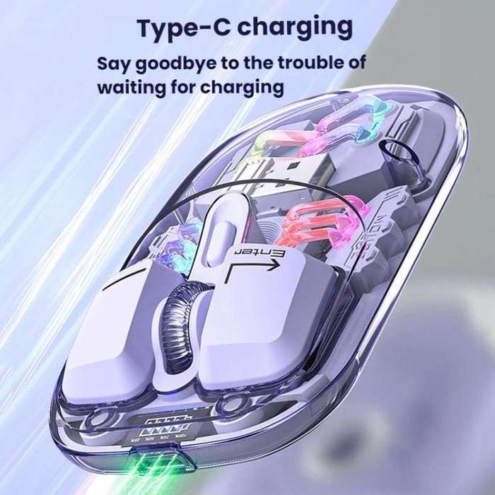 IMICE T300 4 Keys 1600DPI RGB Luminous Mouse Bluetooth Dual Mode Charging Wireless Silent Mouse W...