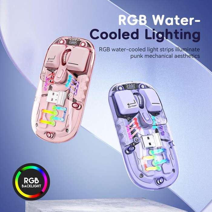 IMICE T300 4 Keys 1600DPI RGB Luminous Mouse Bluetooth Dual Mode Charging Wireless Silent Mouse W...
