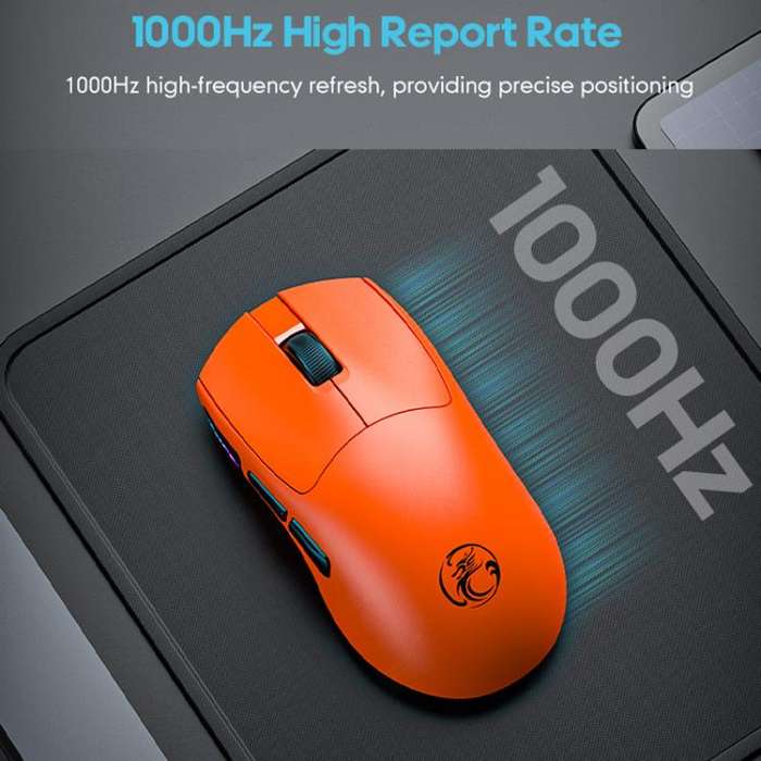 iMICE G900 6 Keys 12800DPI Gaming Mouse Rechargeable Tri-Ode Wireless Mouse(Black)