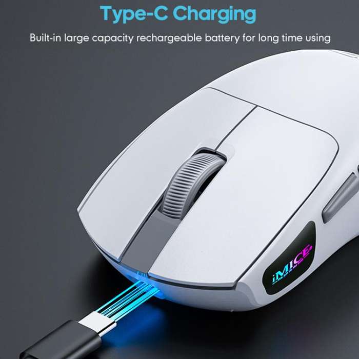 iMICE G900 6 Keys 12800DPI Gaming Mouse Rechargeable Tri-Ode Wireless Mouse(Black)