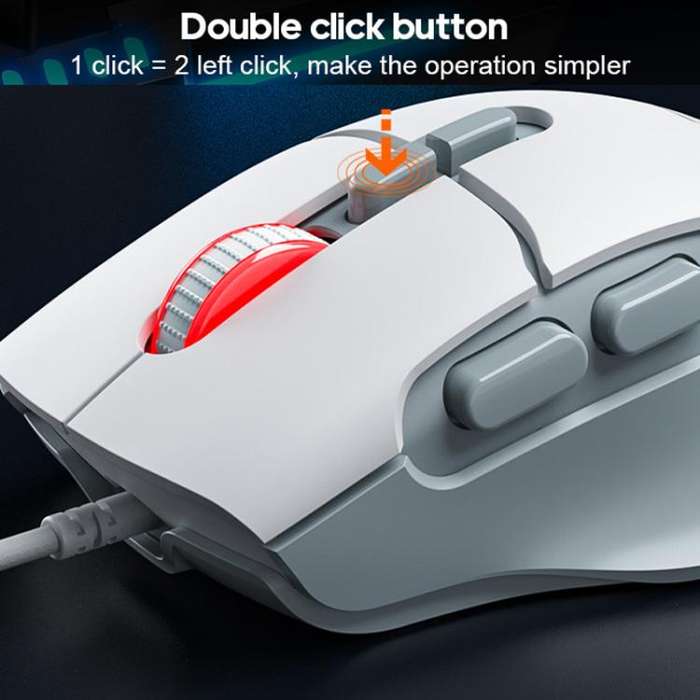 iMICE G800 7 Keys 7200DPI Wired Gaming Silent Mouse With LED Lighting(Gray White)