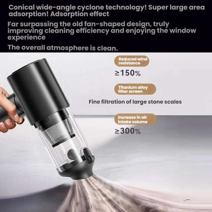 Small Handheld Car Wireless Gap Cleaning Vacuum Cleaner, Color: 11pcs /Set Black