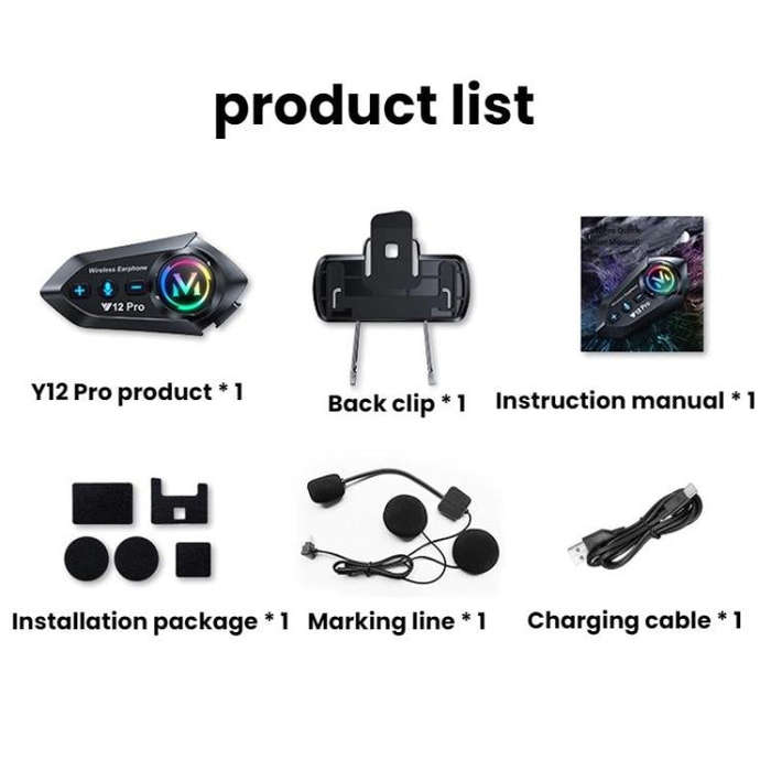 Motorcycle Helmet Waterproof Noise-reducing Headset(Hard Mic)