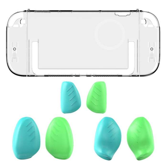For Nintendo Switch 2 Split Design Crystal PC Protective Case with 3 Sizes Ergonomic Grips Clear+...