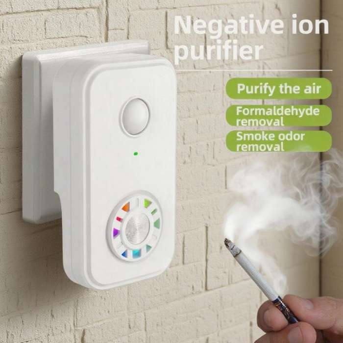 Negative Ion Air Purifier With Built-In Fan And 2 HEPA Filters For Indoor Bathroom Odor Removal U...