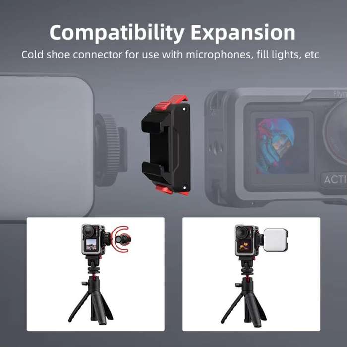 For DJI Osmo Action 5 Pro/Action 4/Action 3 Magnetic Quick Release Adapter with Cold Shoe Mount B...