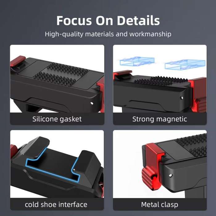 For DJI Osmo Action 5 Pro/Action 4/Action 3 Magnetic Quick Release Adapter with Cold Shoe Mount B...