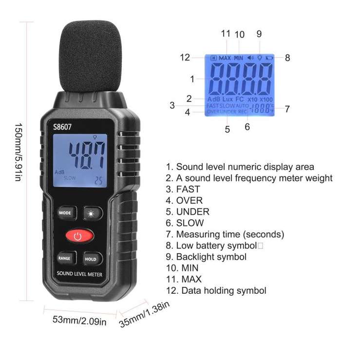 Mini High-Precision Decibel Instrument Environmental Noise Detector(Without Battery)