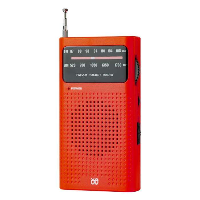 FM/AM Full-Band Channel Pocket Portable Pointer Radio Player(Red)