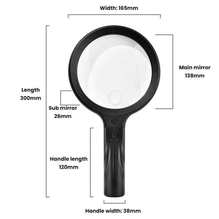 5/10X 30 LEDs Magnifying Glass USB Charging Neck Worn Handheld For Reading Maintenance(Black)