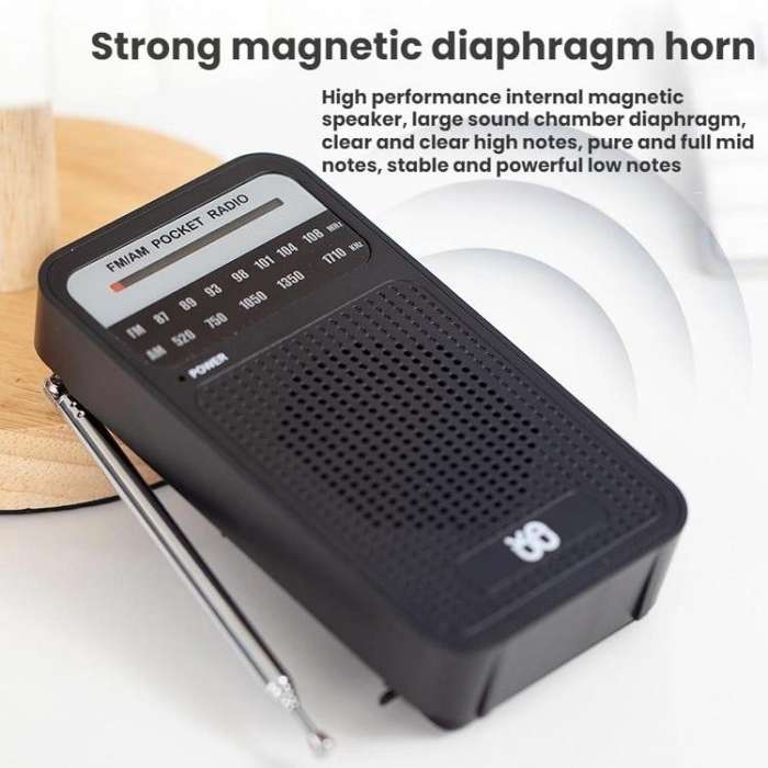Portable Pointer AM/FM Full Channel Radio(Silver)