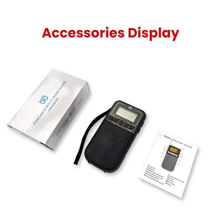 Portable FM/AM/SW Multi-Band High-Sensitivity Clock-Controlled Radio Player, Specification: For E...