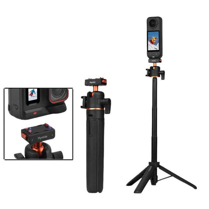 Flymile 20-54cm Magnetic Quick-Release Tripod for Insta360 Ace Pro 2/X5/X4/X3/X2/Ace Pro/Ace(Black)