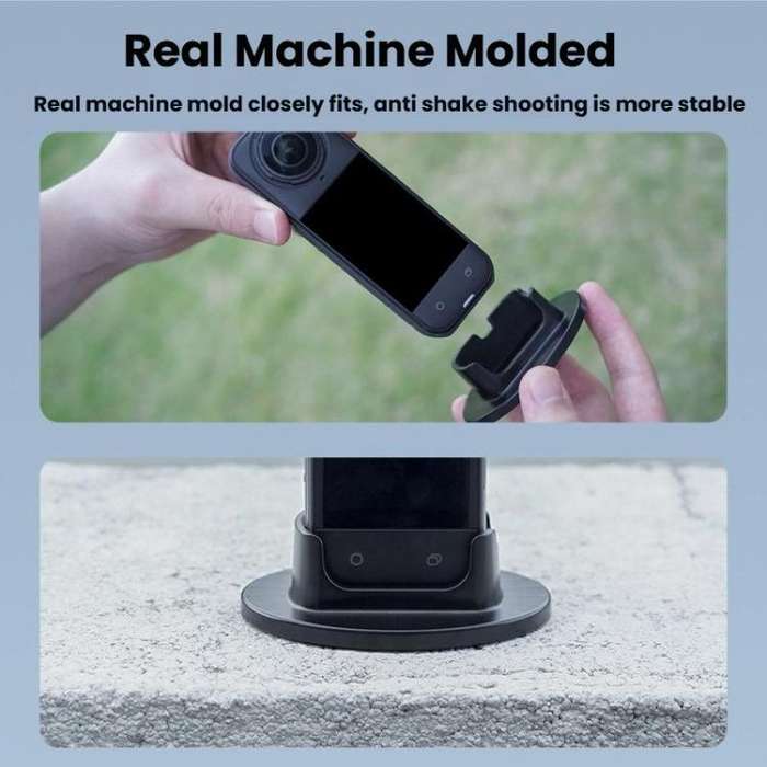 For Insta360 X5  Flymile Anti-Slip Base Plastic Desktop Stand Stable Camera Holder(Black)