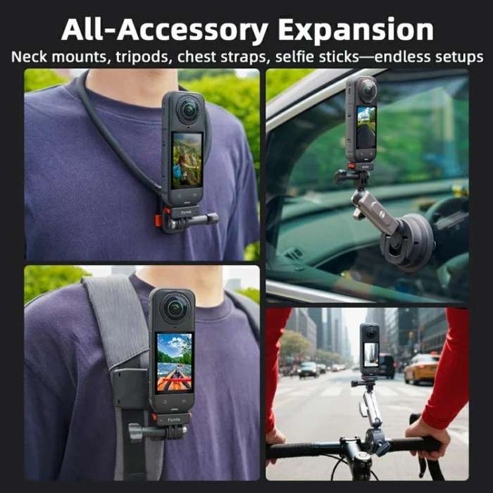 Flymile Plastic Magnetic Quick-Release Base For Insta360 Ace Pro 2/X5/X4/X3/X2/Ace Pro/Ace(Black)