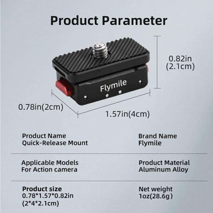 Flymile Magnetic Quick-Release Base 1/4 Inch Thread Foldable Extension Kit for Insta360 Ace Pro 2...