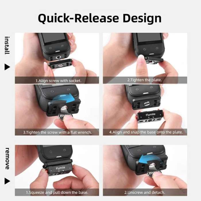 Flymile Magnetic Quick-Release Base 1/4 Inch Thread Foldable Extension Kit for Insta360 Ace Pro 2...