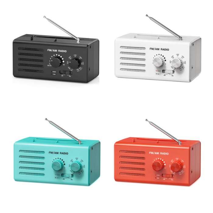 Dual-band FM/AM External Power Socket Radio Player, Specifications: For US(Black)