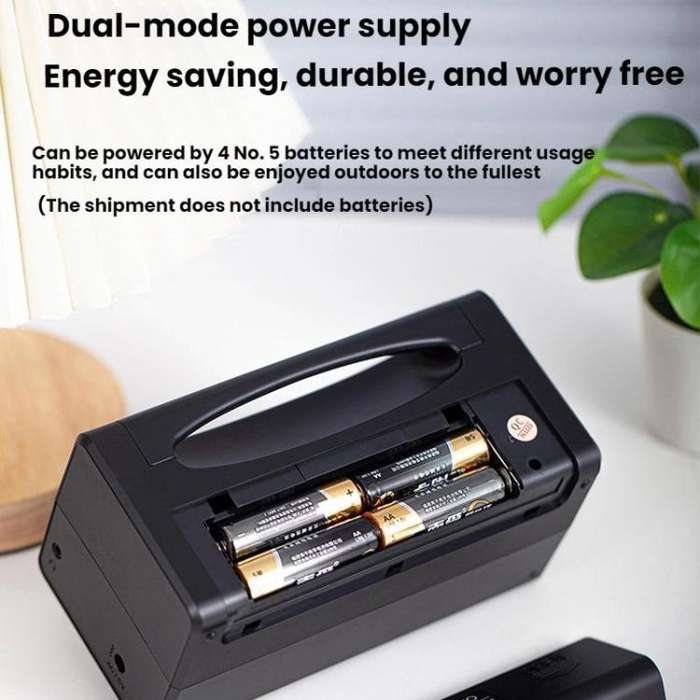 Dual-band FM/AM External Power Socket Radio Player, Specifications: For US(Black)