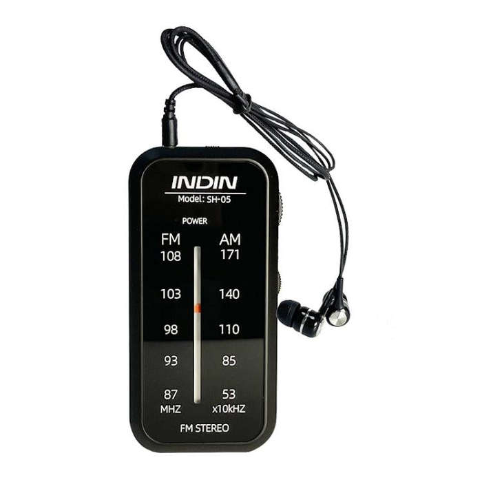 INDIN SH05 Mini Stereo AM/FM Radio With Earphone & Stainless Steel Clip(Black)