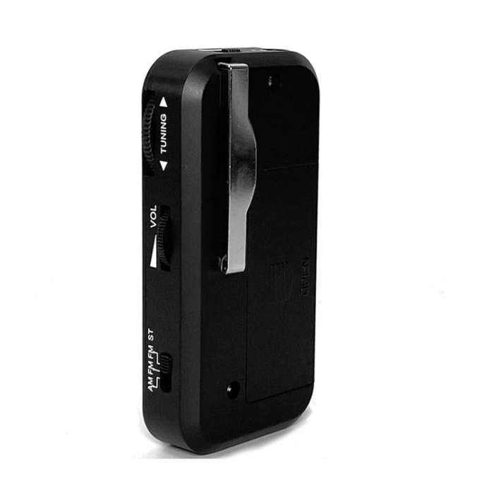 INDIN SH05 Mini Stereo AM/FM Radio With Earphone & Stainless Steel Clip(Black)