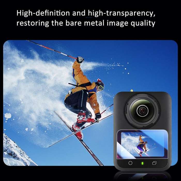 For DJI Osmo 360 Action Camera 2pcs /Pack Tempered Glass Screen Protector HD Anti-Scratch Lens Fi...