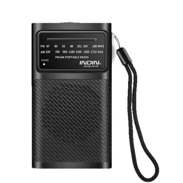 INDIN BC-R955 Portable AM/FM Radio with High-Fidelity Sound & Clip-On Design Sports Outdoor Playe...