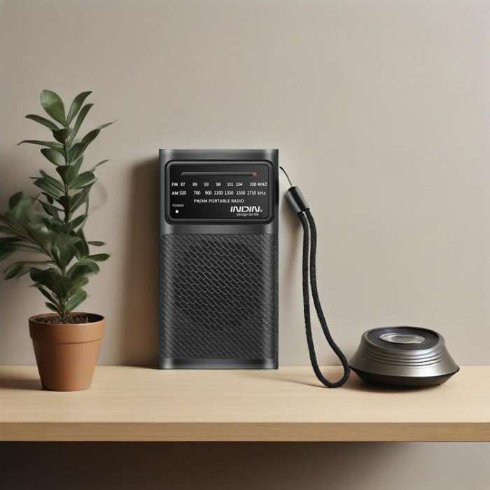 INDIN BC-R955 Portable AM/FM Radio with High-Fidelity Sound & Clip-On Design Sports Outdoor Playe...