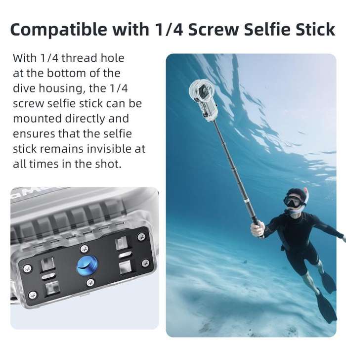For Insta360 X5 AMagisn 60m/196ft Diving Case Quick-Release Full Invisible Waterproof Underwater ...