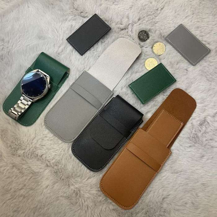 Watch Storage Bag Mechanical Watches Scratch Resistant Leather Case For Travel Storage(Green)